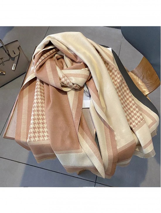 Houndstooth Print Blanket Scarf Houndstooth Print Blanket Scarf
